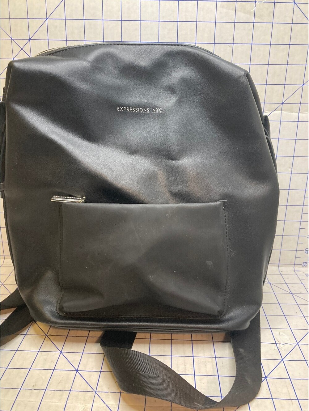 Expressions NYC Times Square Black Luxury Backpack / Purse / Handbag Vegan